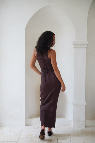 Eloise - Collared Rib Maxi Dress